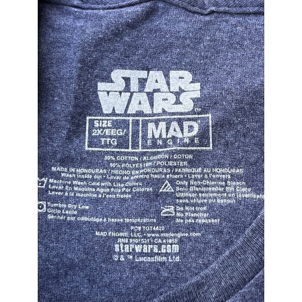 Star Wars The Mandalorian Mens T Shirt Size XL Blue Mad Engine Boba Fett - Picture 12 of 14